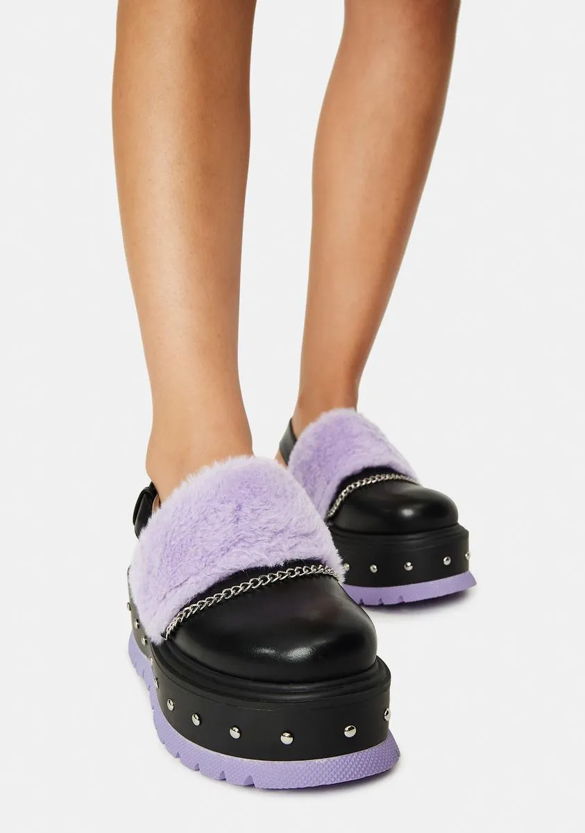 Purple Chibi Faux Fur Sandals sold by Dolls Kill product image thumbnail 3