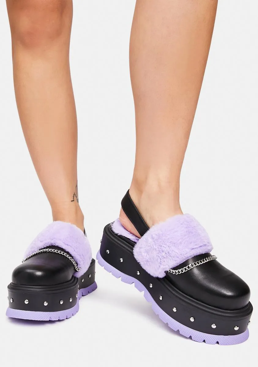 Purple Chibi Faux Fur Sandals sold by Dolls Kill product image thumbnail 5