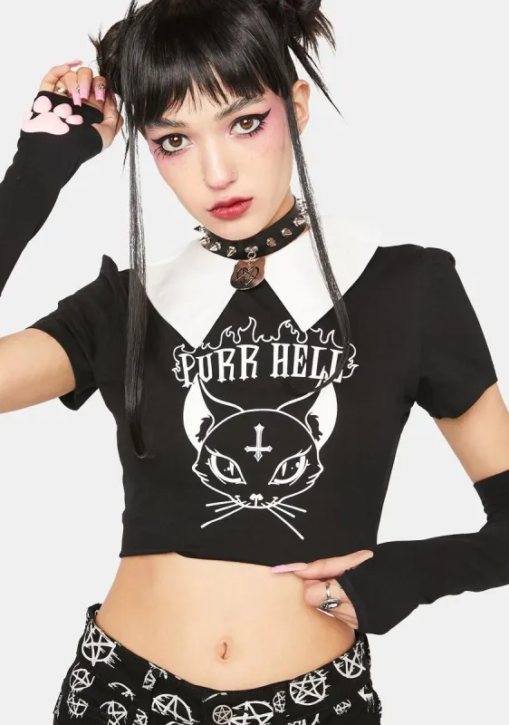 Purr Hell Crop Top sold by Dolls Kill