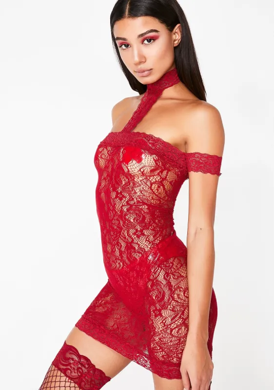 Miss Claus Lace Chemise sold by Dolls Kill