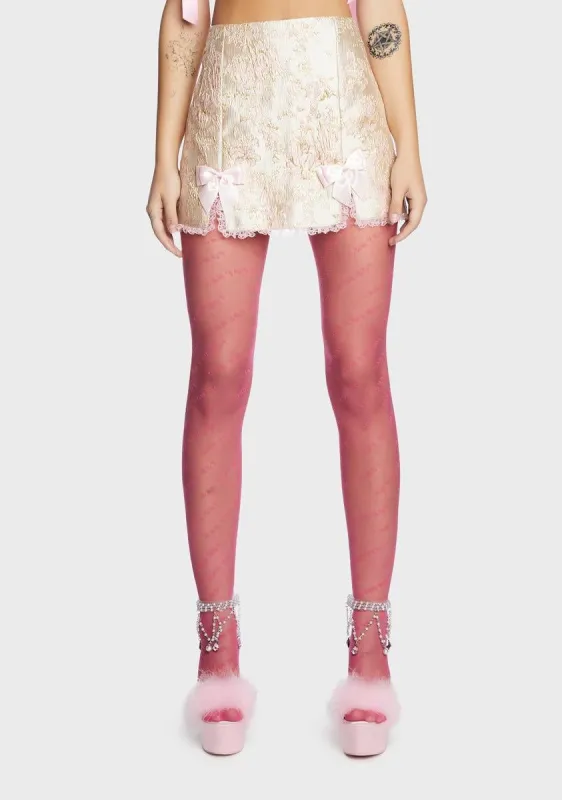 High Class Heiress Brocade Mini Skirt sold by Dolls Kill