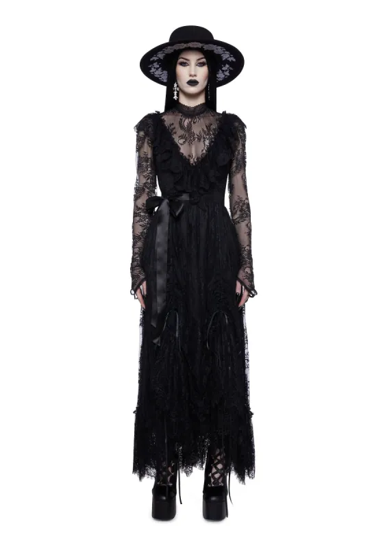 Nightfall Descent Maxi Dress sold by Dolls Kill