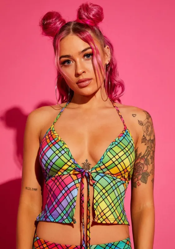 Not So Clueless Plaid Tie Tank sold by Dolls Kill