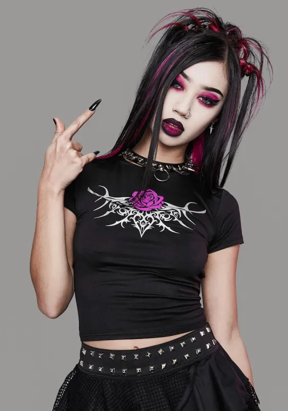 Nobody's Fool Rose Graphic Tee sold by Dolls Kill