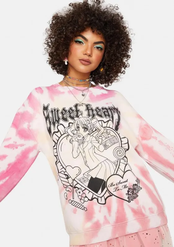 Sweet Heart Tie Dye Sweatshirt sold by Dolls Kill