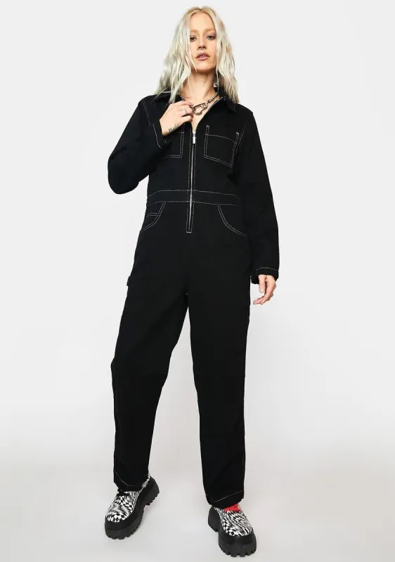Black Classic Boiler Suit sold by Dolls Kill