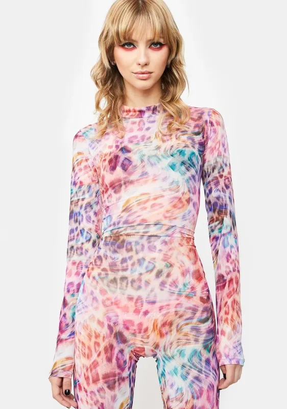 Roar Me Up Sheer Jumpsuit sold by Dolls Kill