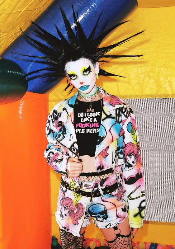 Let's Cause Chaos Moto Jacket sold by Dolls Kill