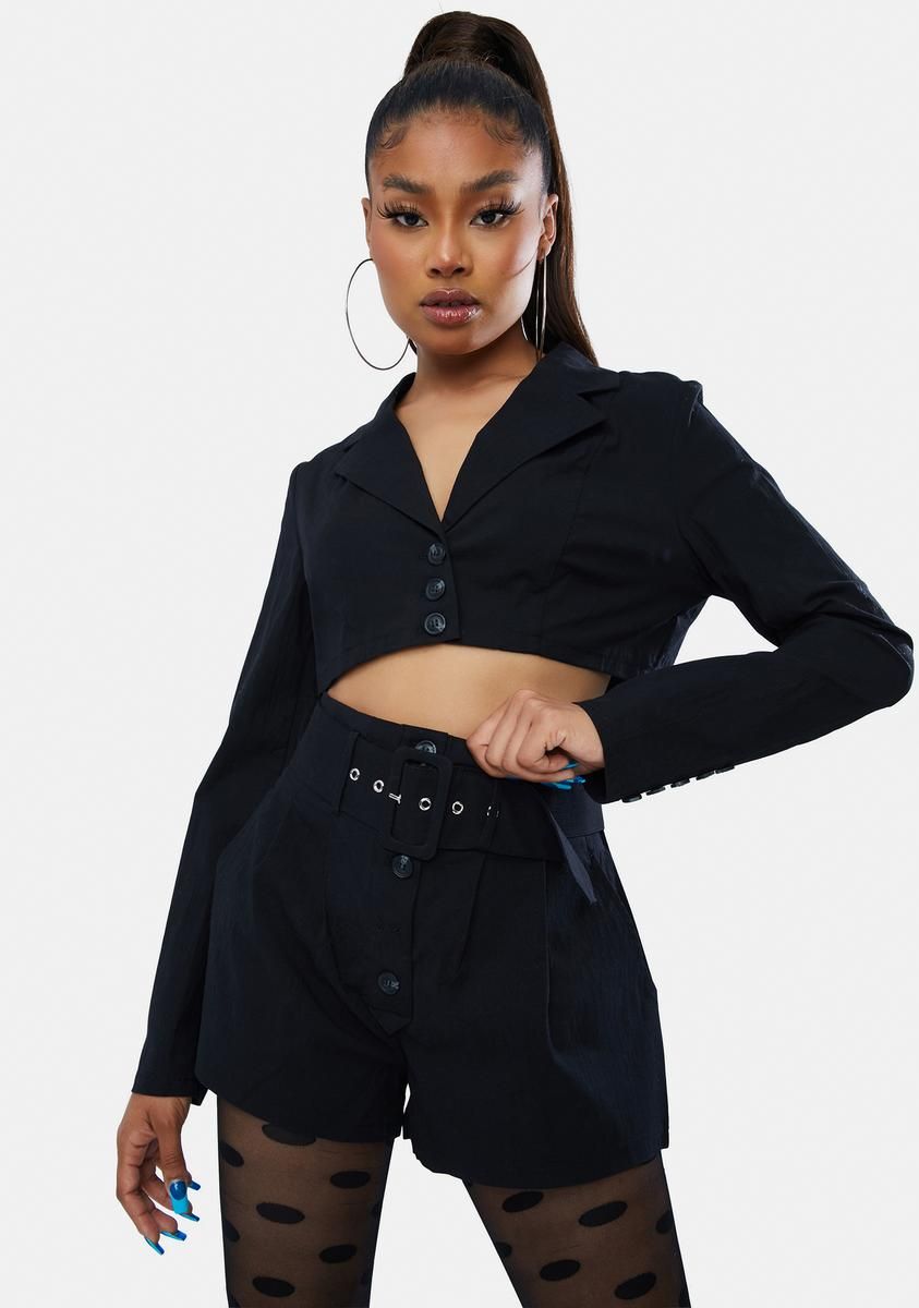 Night Downtown Diaries Blazer And Shorts Set sold by Dolls Kill