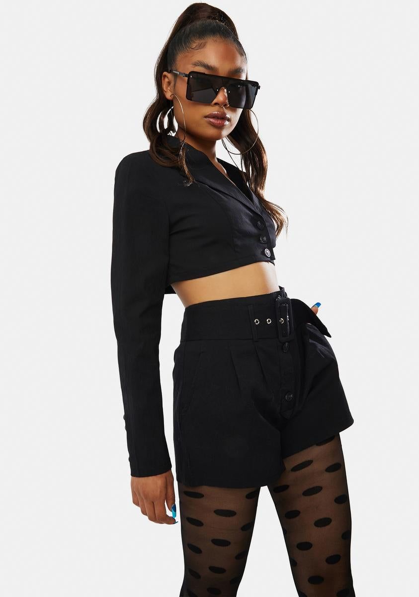 Night Downtown Diaries Blazer And Shorts Set sold by Dolls Kill product image thumbnail 2