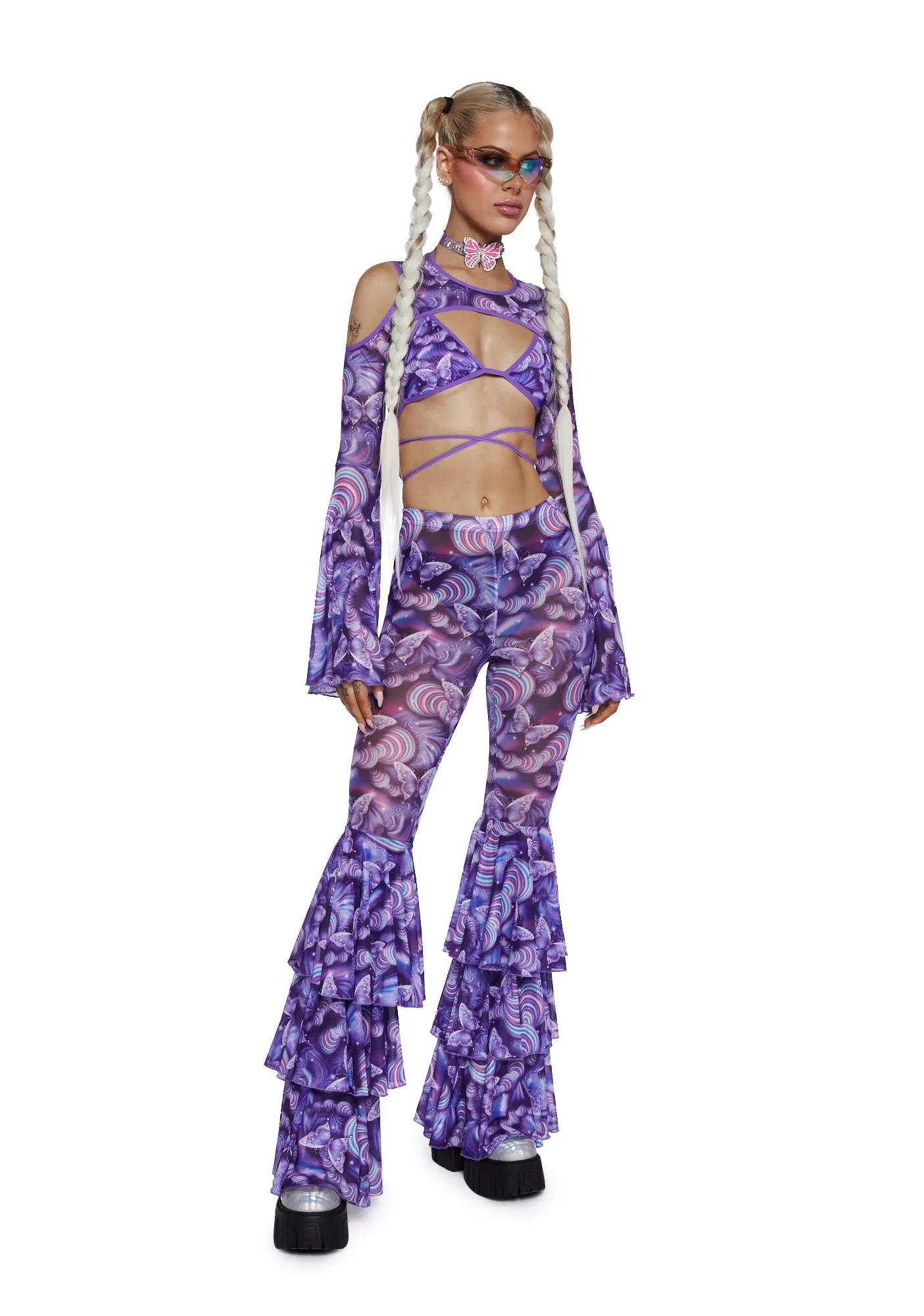 Pixie Wishes Printed Shrug - Purple sold by Dolls Kill product image thumbnail 2