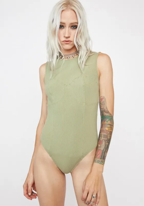 Sage Bustier Silhouette Bodysuit sold by Dolls Kill