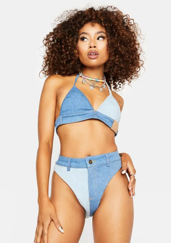 You're A Ten Denim Shorts Set sold by Dolls Kill