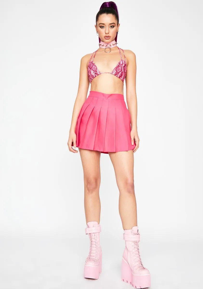 Magenta Just Like Candy Pleated Skirt sold by Dolls Kill product image thumbnail 3