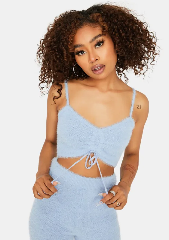 Cool Banana Pancakes Fuzzy Ruched Crop Top sold by Dolls Kill