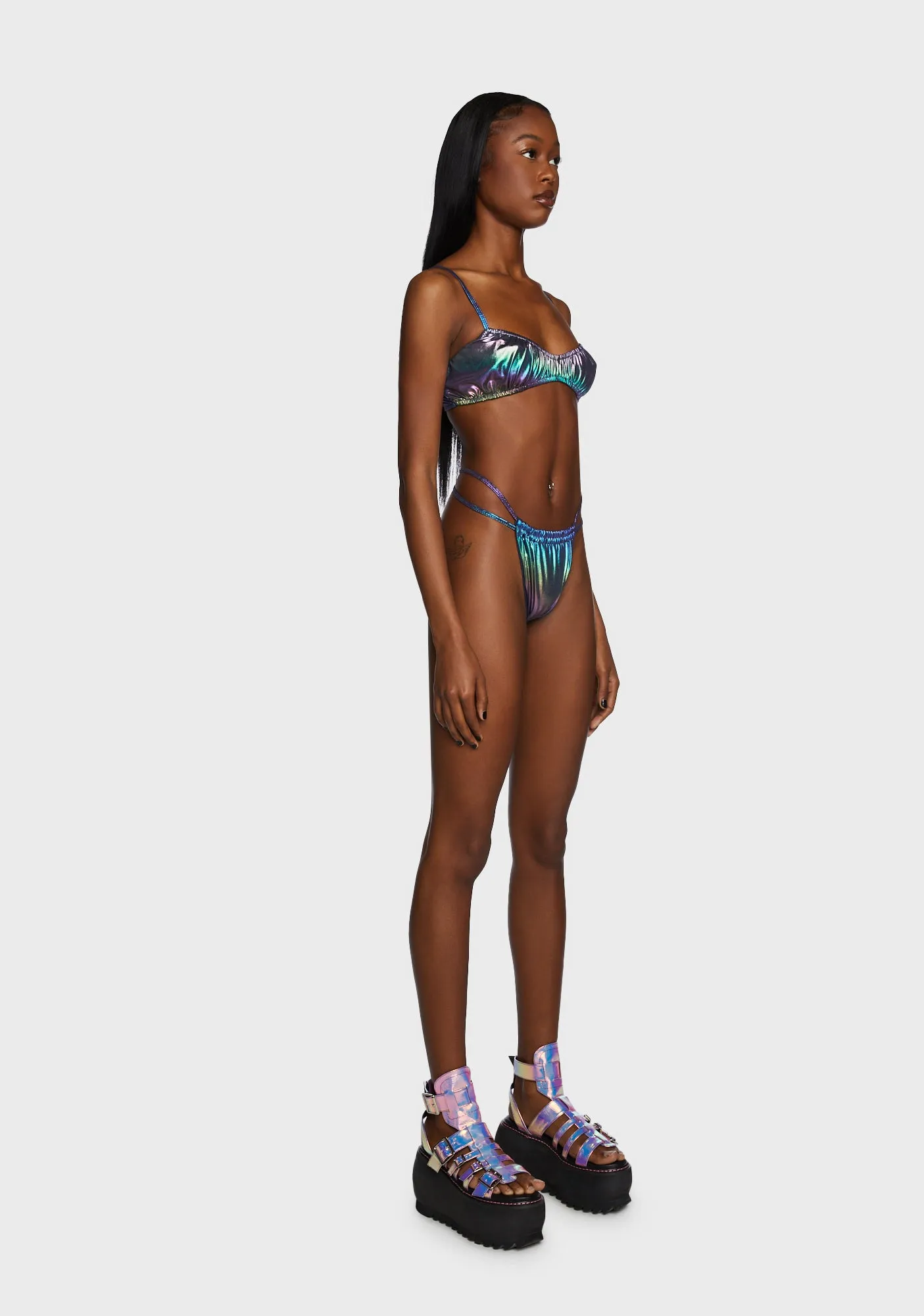 Reflective Ruched Bikini Set sold by Dolls Kill product image thumbnail 4