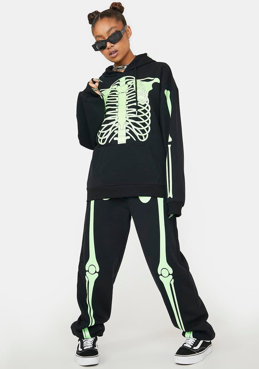 Glitter Skeleton Graphic Hoodie sold by Dolls Kill product image thumbnail 3