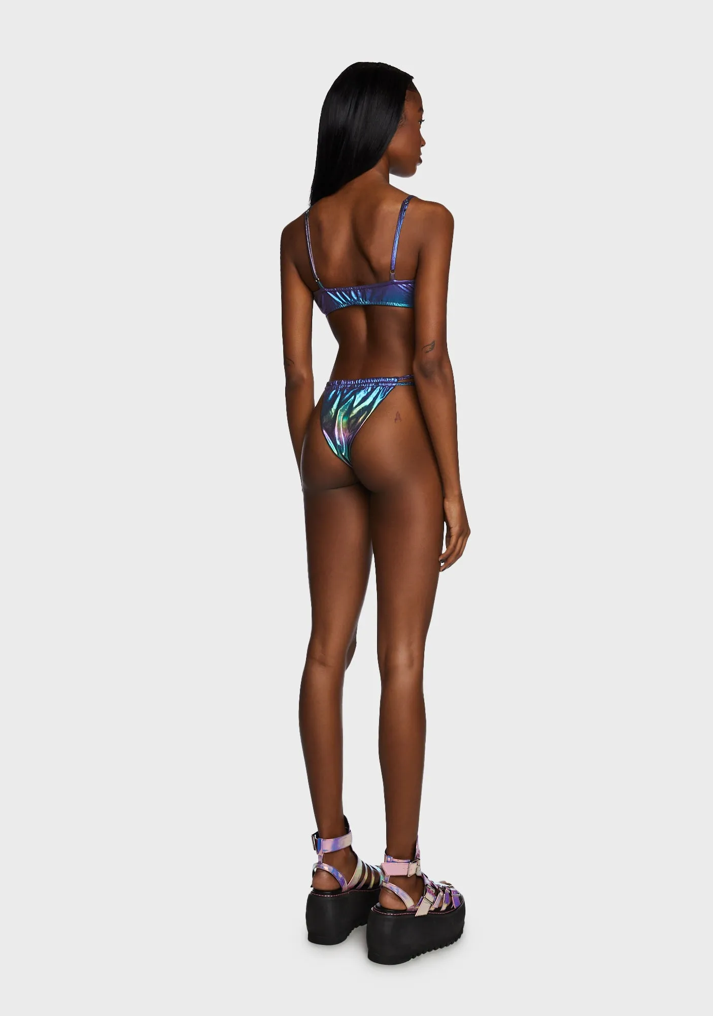 Reflective Ruched Bikini Set sold by Dolls Kill product image thumbnail 3