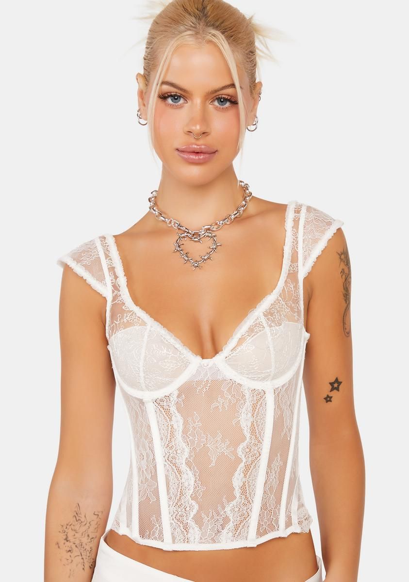 Some Like It Hot Lace Corset Top sold by Dolls Kill