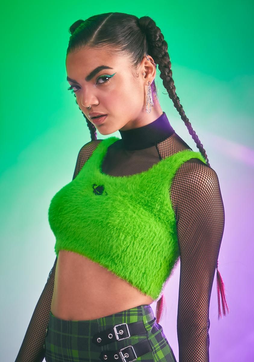 Flaunt What You Got Fuzzy Crop Tank sold by Dolls Kill product image thumbnail 2