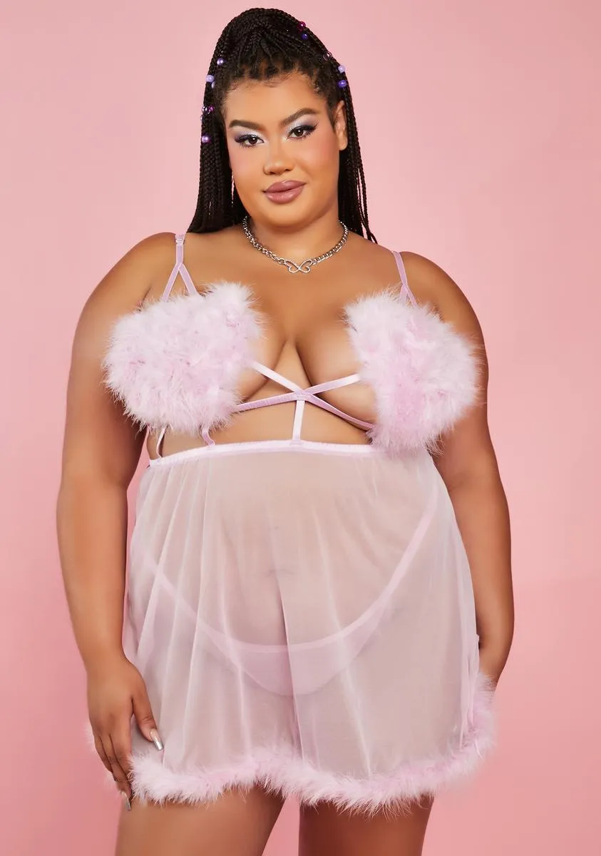 Plus Lavender Lavish Me Tonight Lingerie Set sold by Dolls Kill