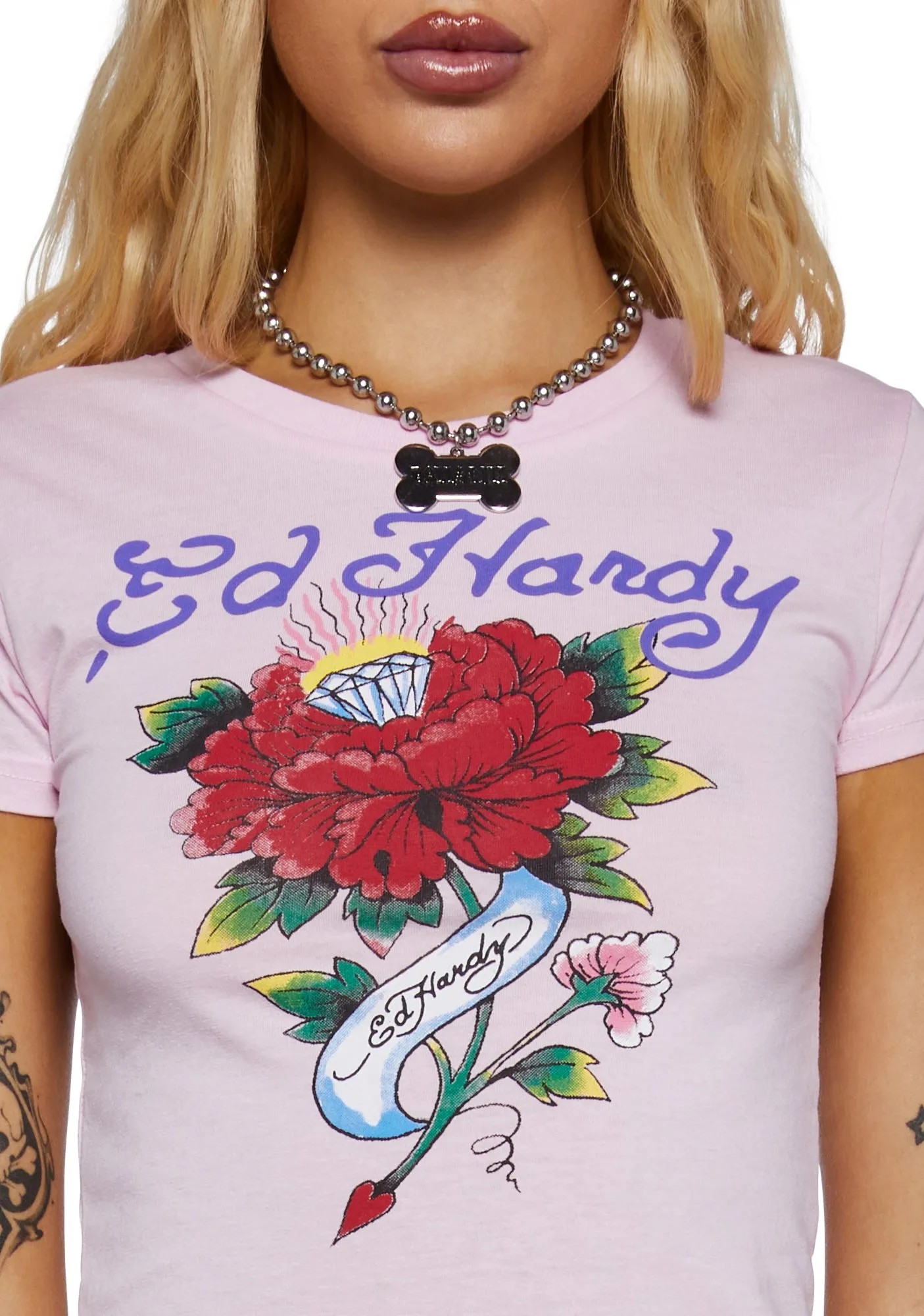 Diamond Flower Fitted Tee sold by Dolls Kill product image thumbnail 5