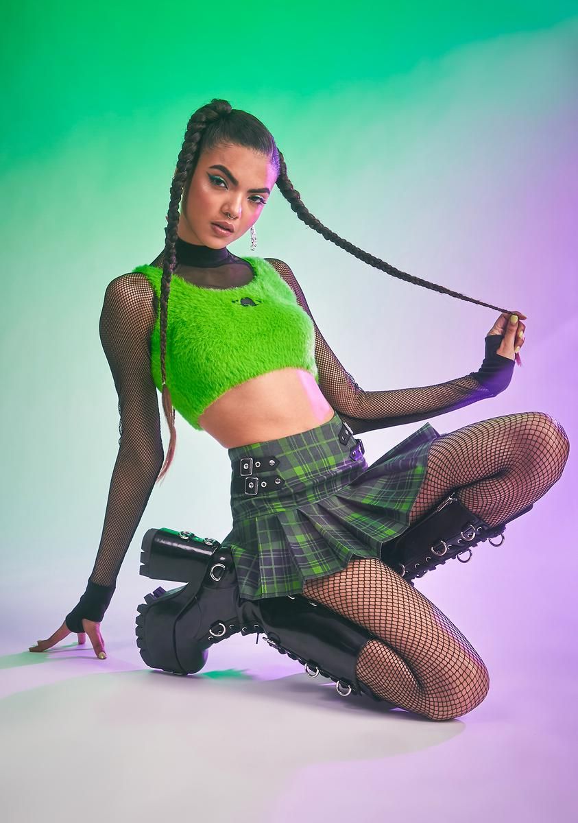 Flaunt What You Got Fuzzy Crop Tank sold by Dolls Kill product image thumbnail 3