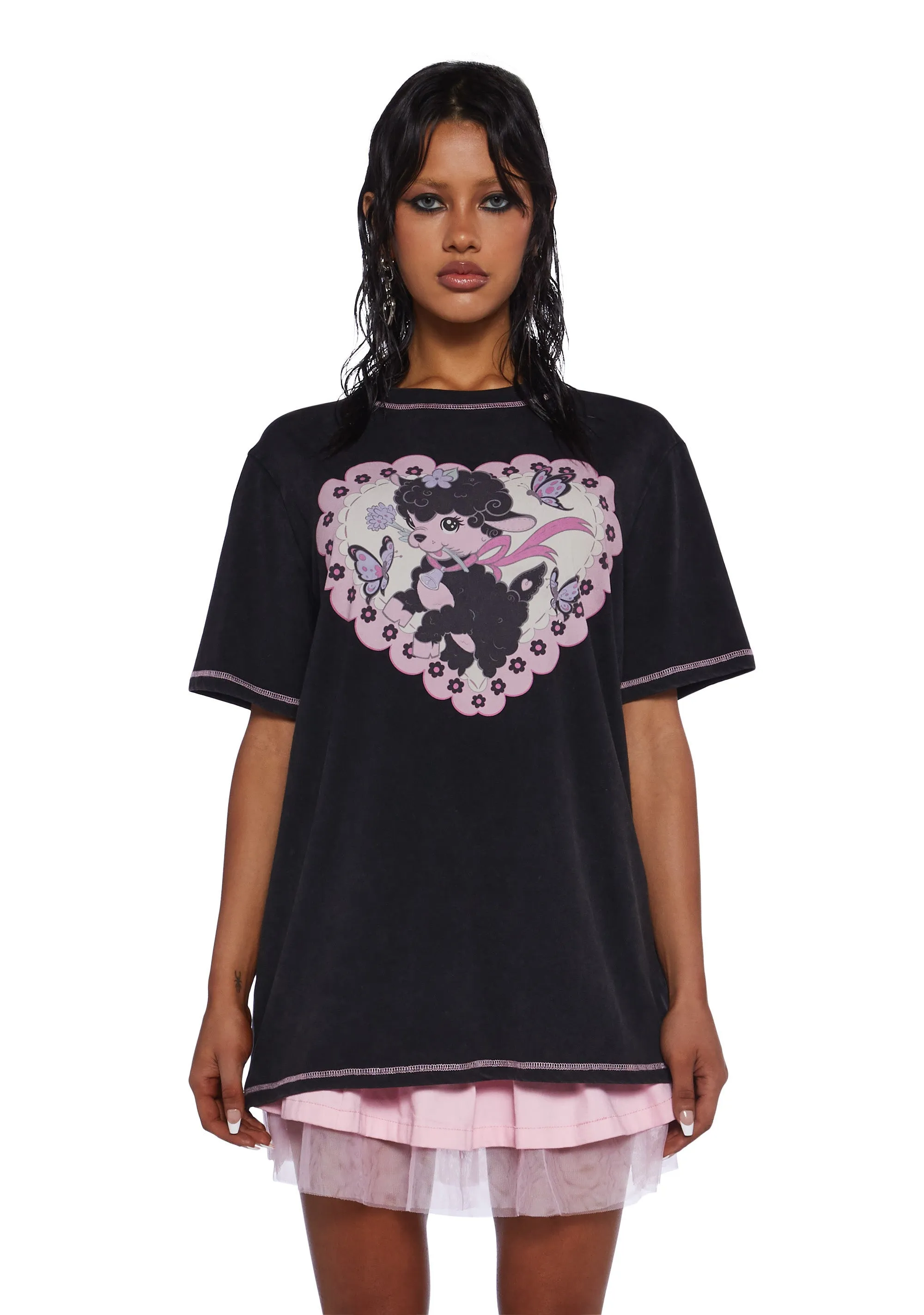 Too Cute To Care Graphic Tee sold by Dolls Kill