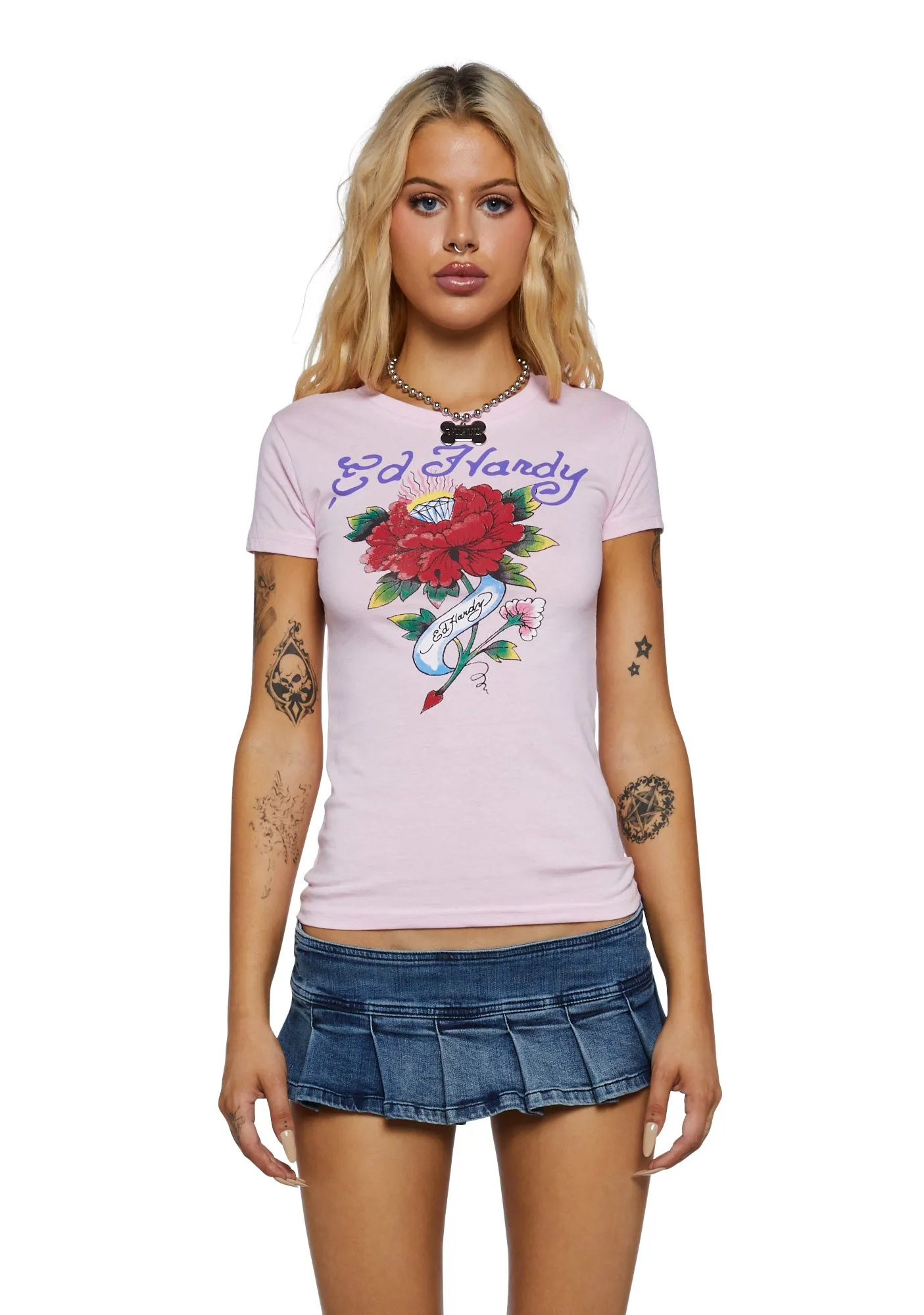 Diamond Flower Fitted Tee sold by Dolls Kill