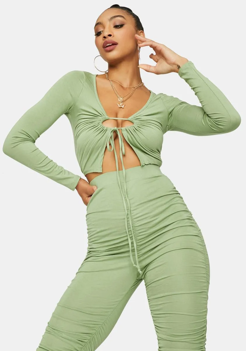 Sage Know My Value Ruched Pants Set sold by Dolls Kill