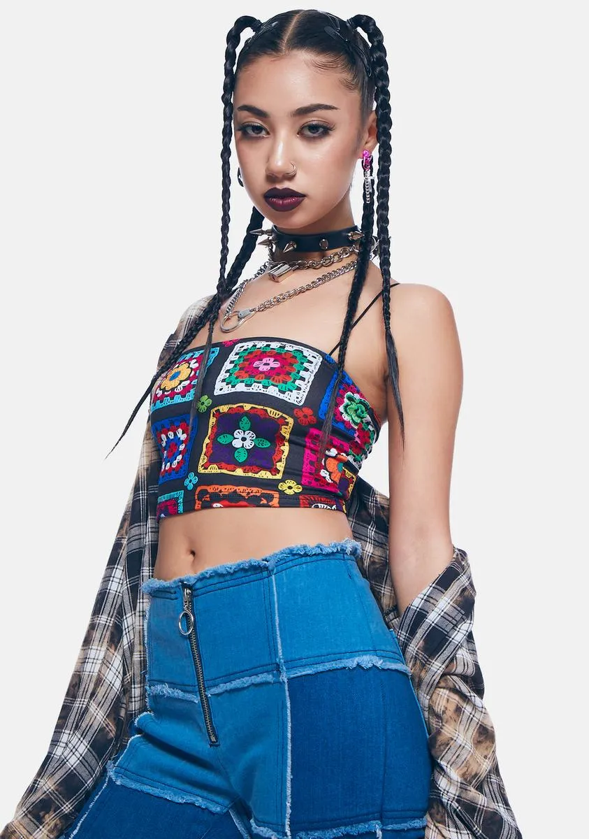 Not So Clueless Crochet Print Top sold by Dolls Kill product image thumbnail 2