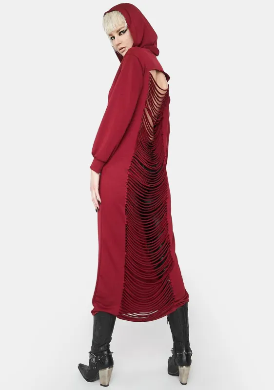 Ruby Under The Cloak Of Night Distressed Dress sold by Dolls Kill