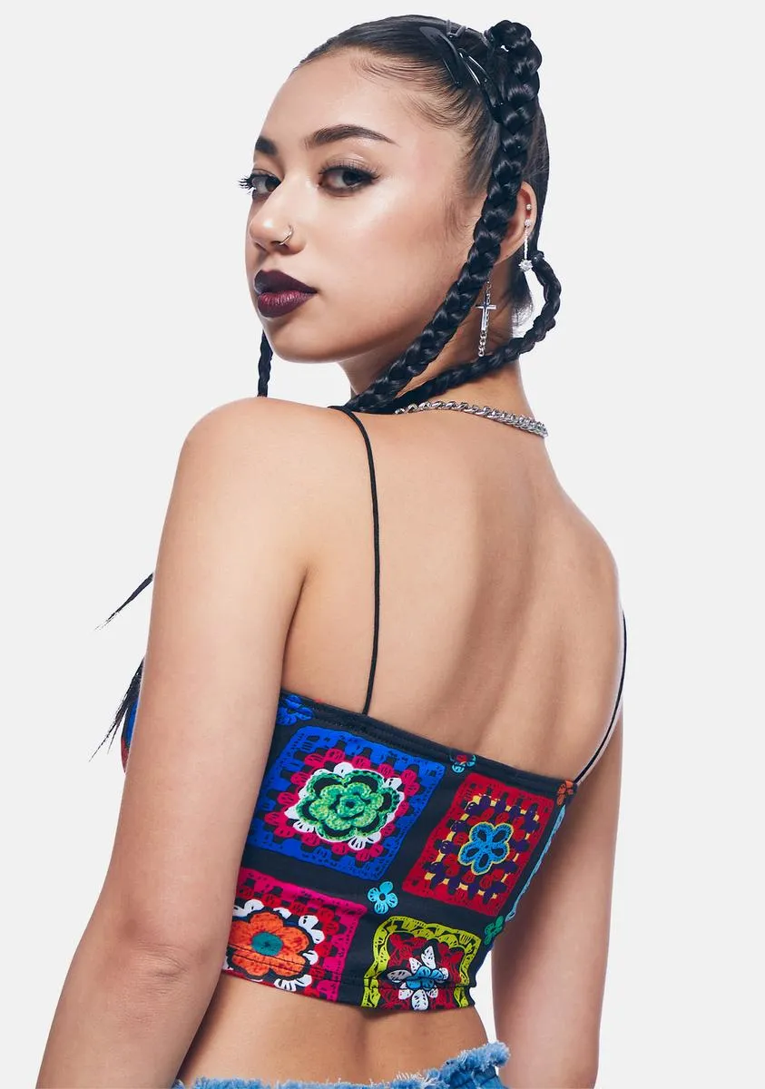 Not So Clueless Crochet Print Top sold by Dolls Kill product image thumbnail 4