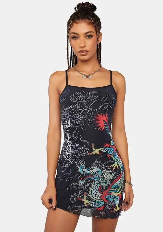 Dragon Mesh Slip Dress sold by Dolls Kill