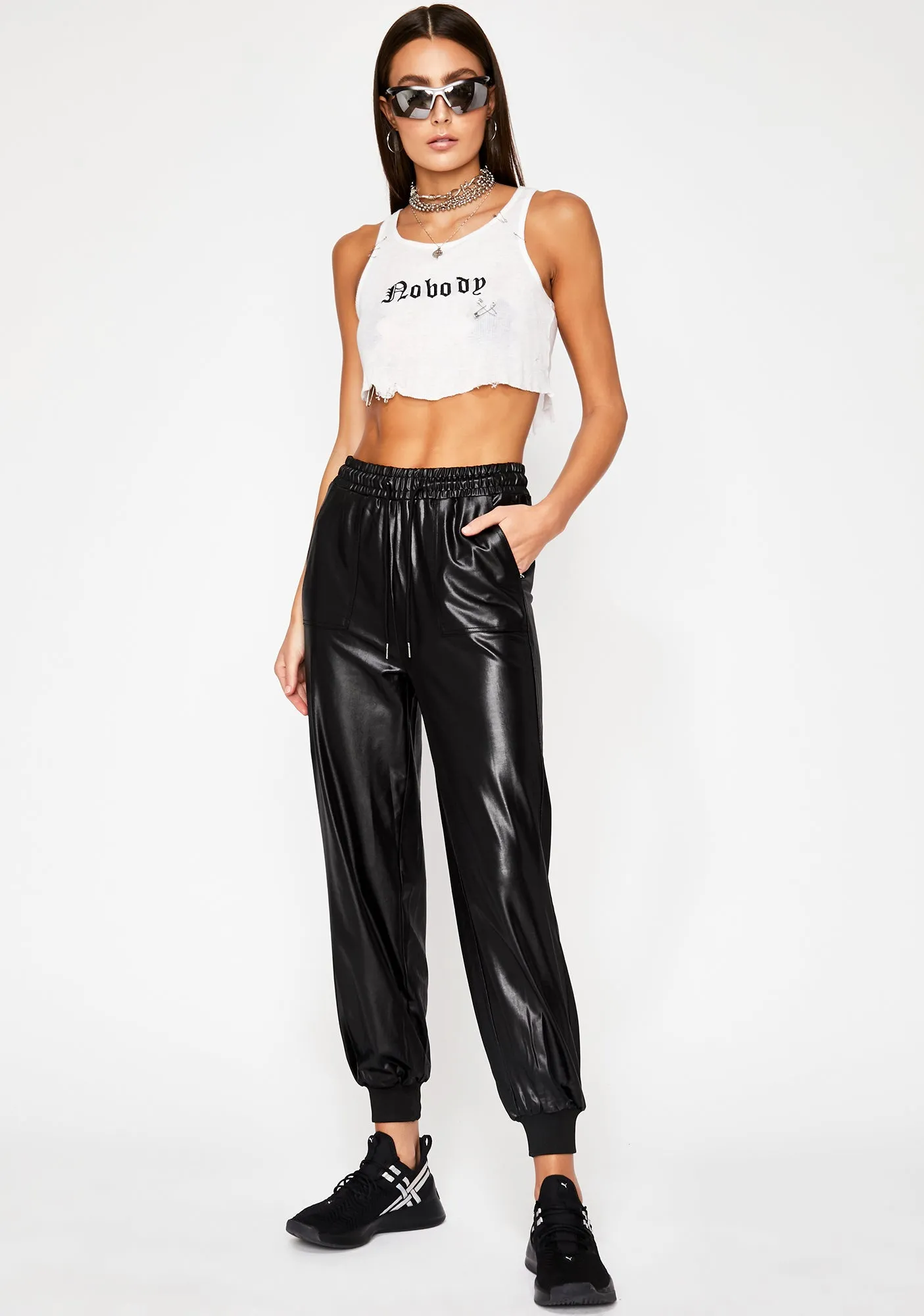 Night Urban Lane Coated Joggers sold by Dolls Kill product image thumbnail 2