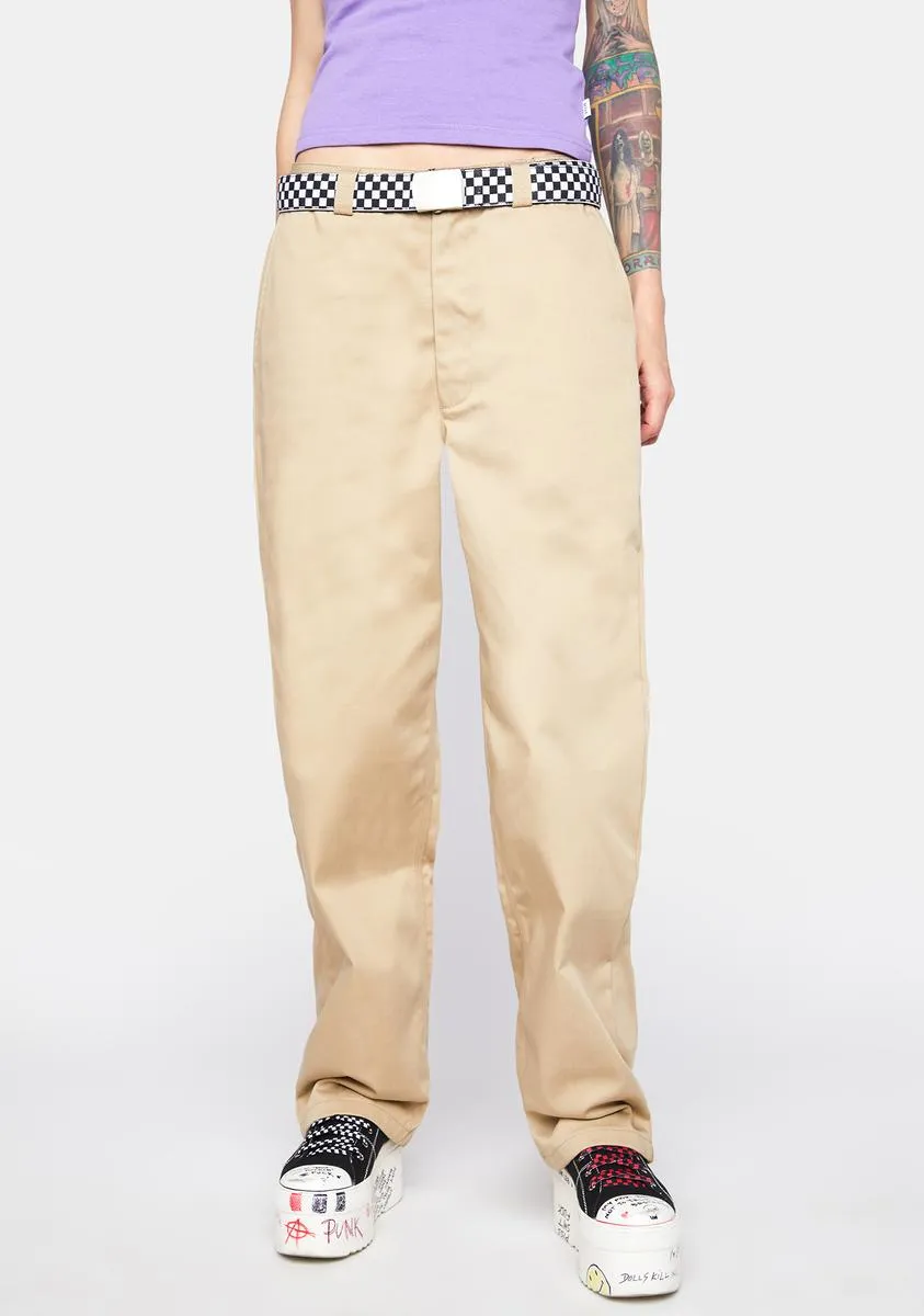 Tan Women's Skate Pants sold by Dolls Kill
