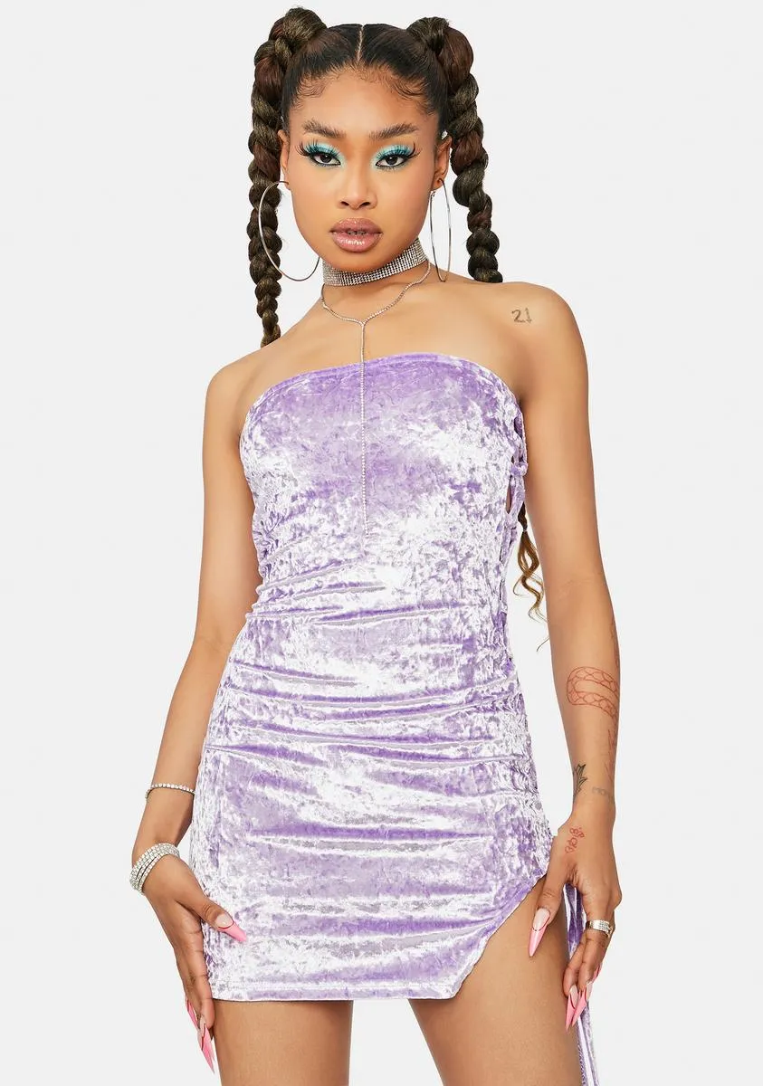 Goals Completed Crushed Velvet Mini Dress sold by Dolls Kill