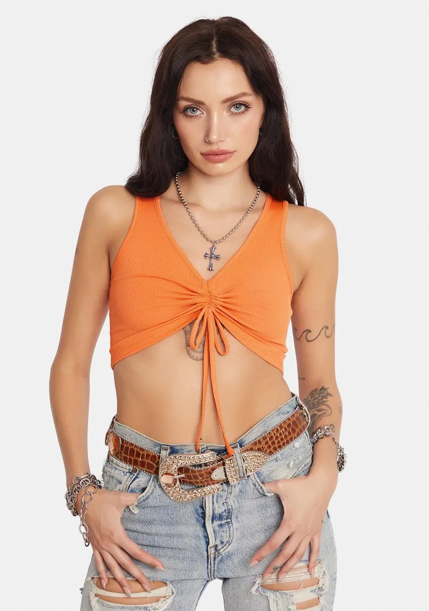 Orange Viper Crop Top sold by Dolls Kill