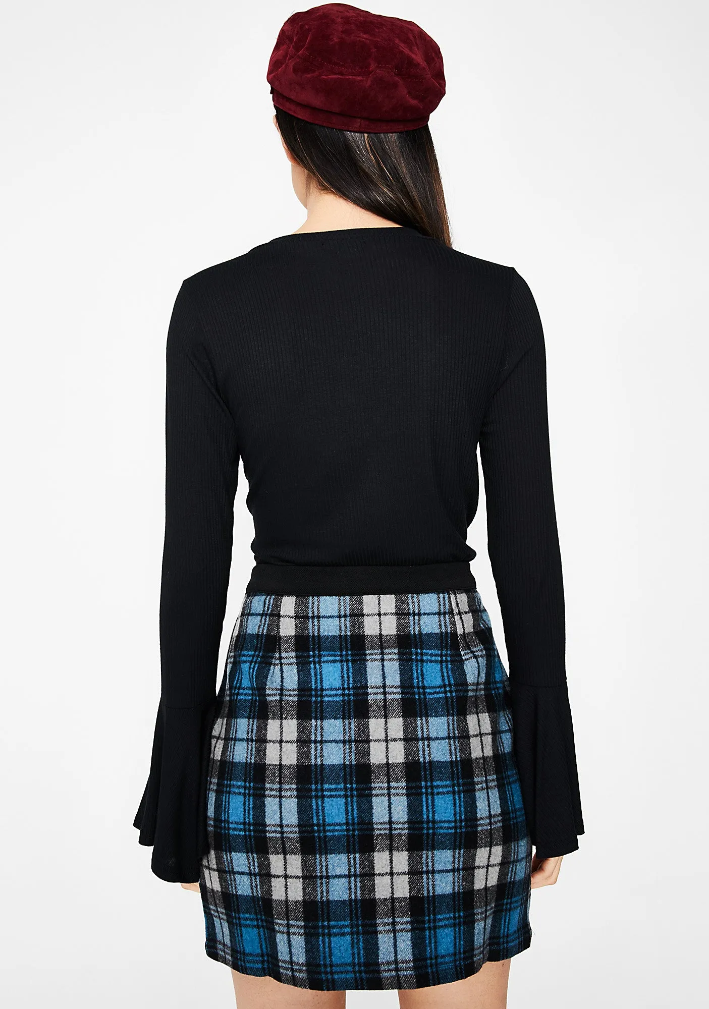 Sky Break Time Plaid Skirt sold by Dolls Kill product image thumbnail 4