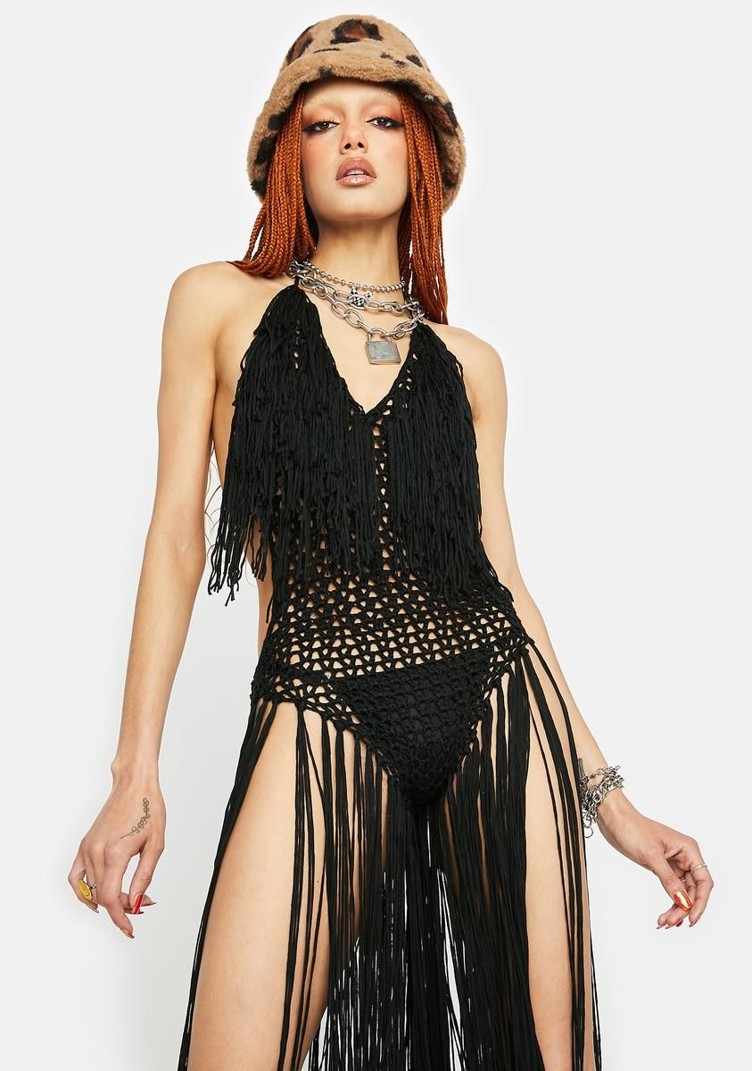 Onyx It's Your Move Crochet Bodysuit sold by Dolls Kill