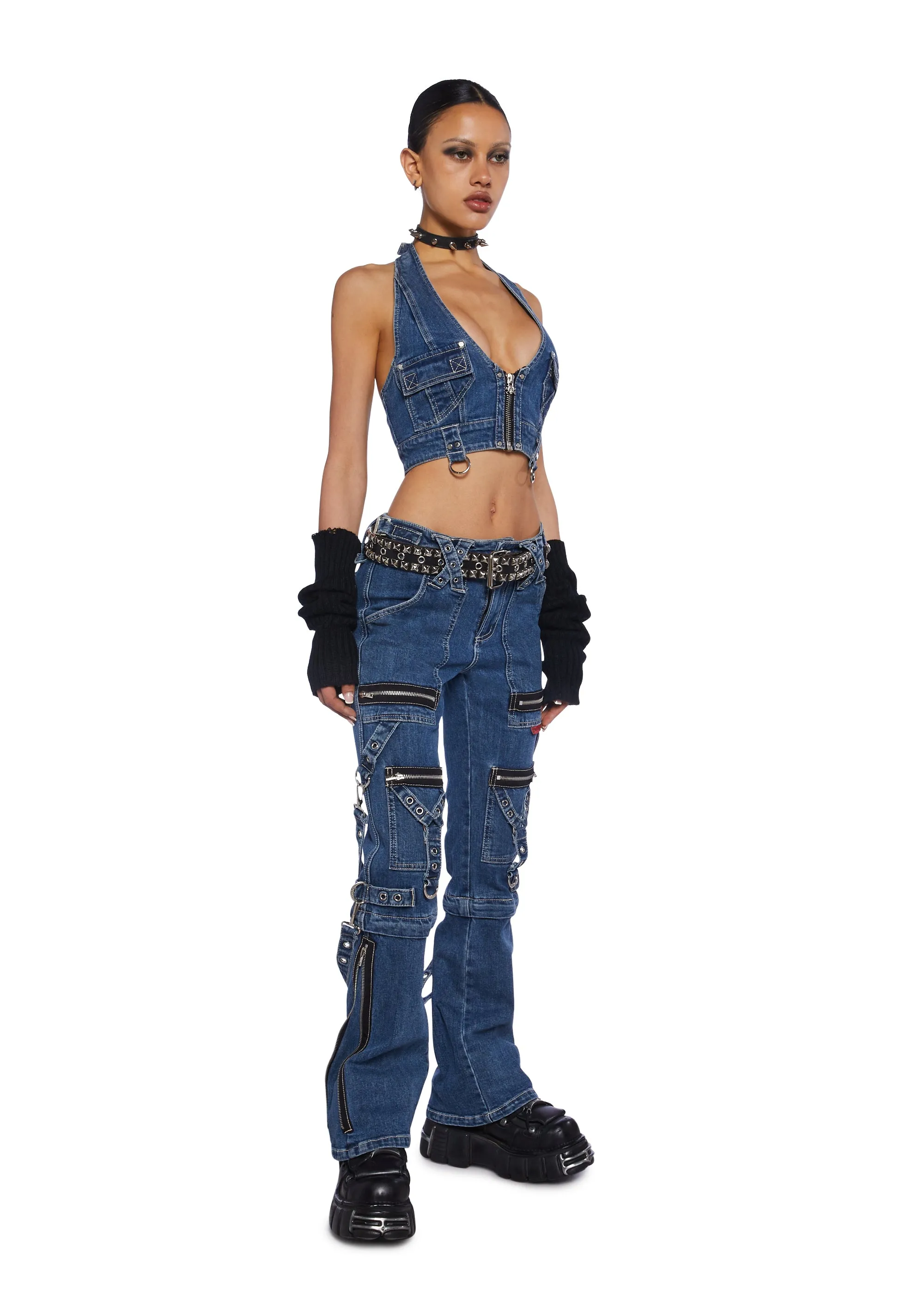 Zip to Zip Pants - Blue Denim sold by Dolls Kill product image thumbnail 2