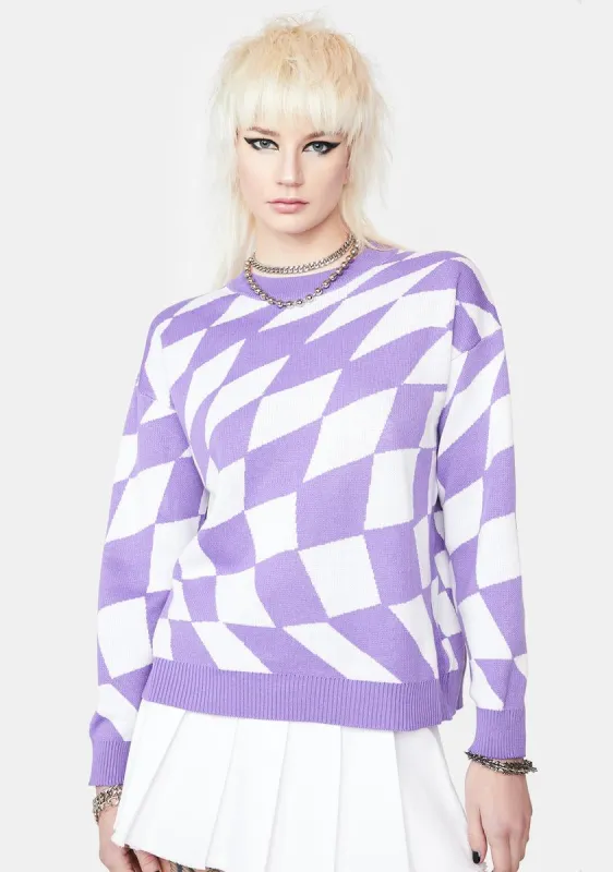 I'll Change Your Mind Checkered Sweater sold by Dolls Kill