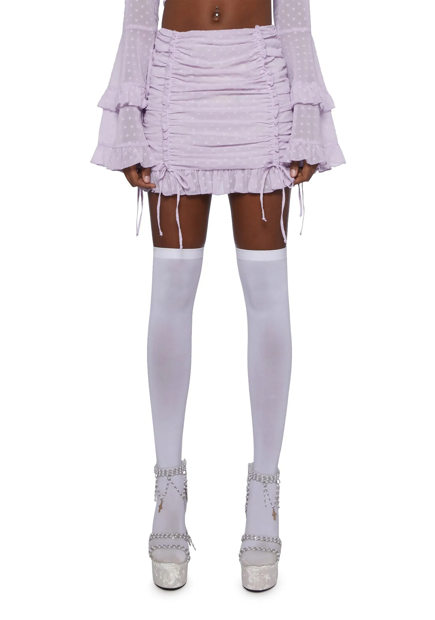 Hearts Aglow Mini Skirt sold by Dolls Kill