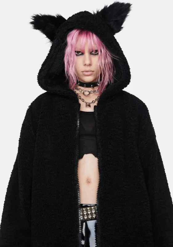 Wooly Loose Medium Length Coat sold by Dolls Kill