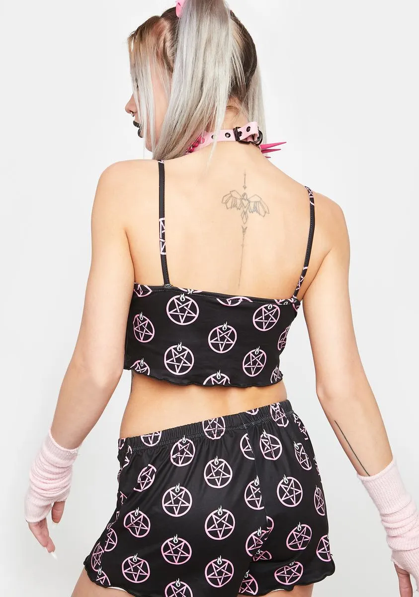 Cute As Hell Pentagram Print Pajama Set sold by Dolls Kill product image thumbnail 4