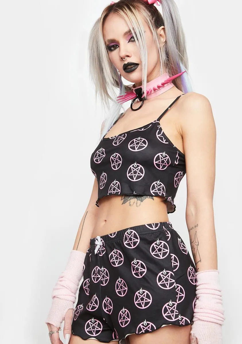 Cute As Hell Pentagram Print Pajama Set sold by Dolls Kill product image thumbnail 2