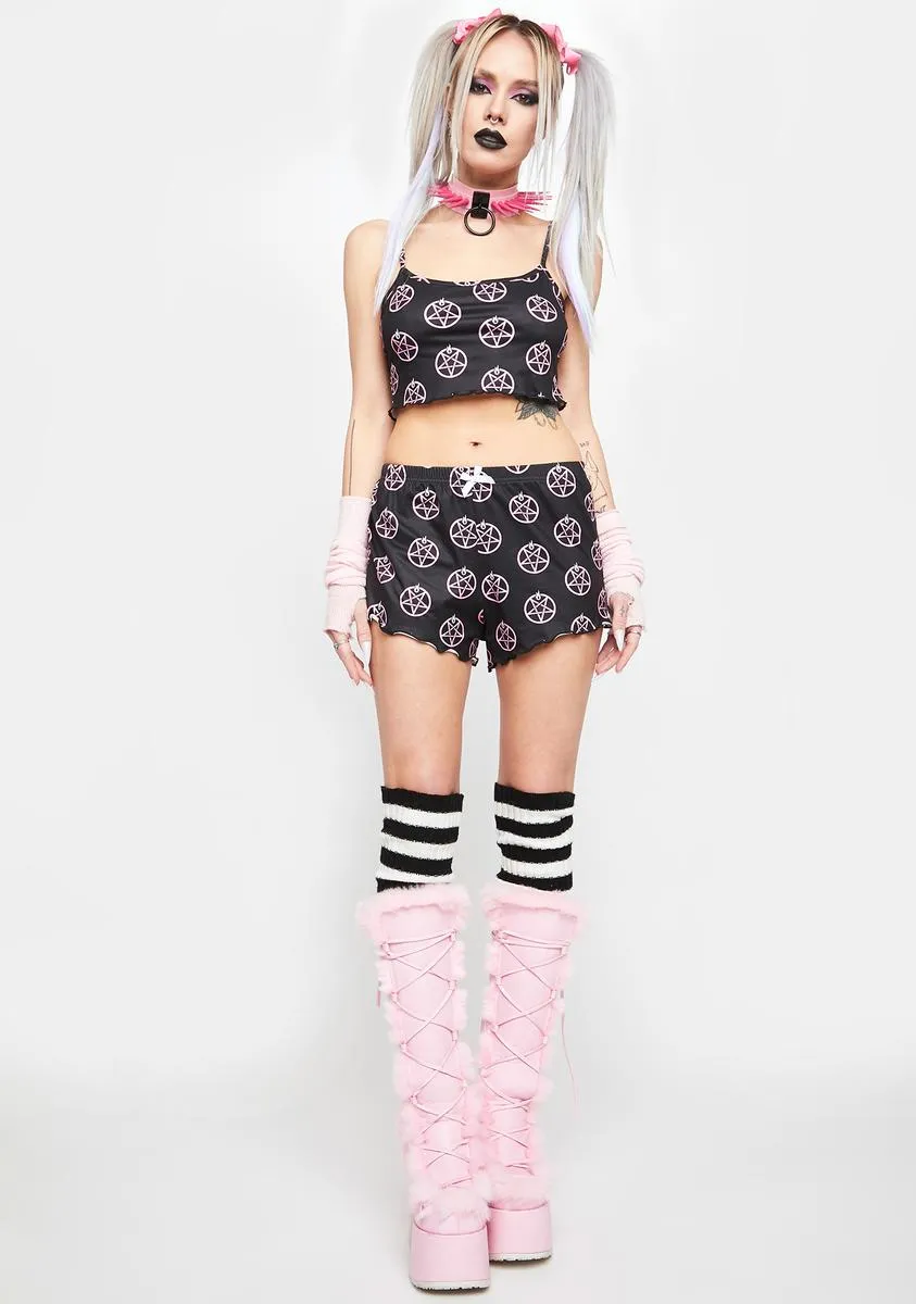 Cute As Hell Pentagram Print Pajama Set sold by Dolls Kill product image thumbnail 3