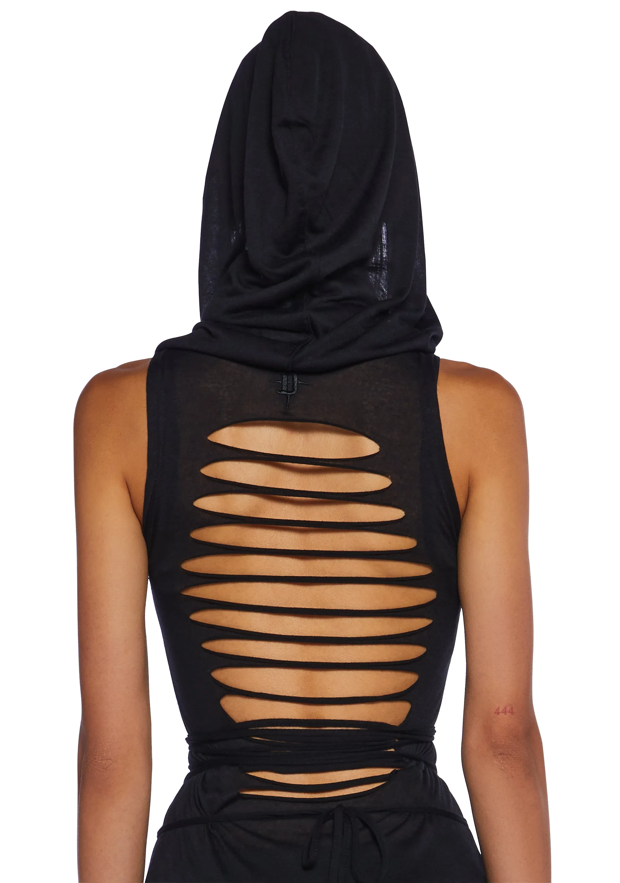 Echo Hooded Slit Maxi Dress - Black | Parallel