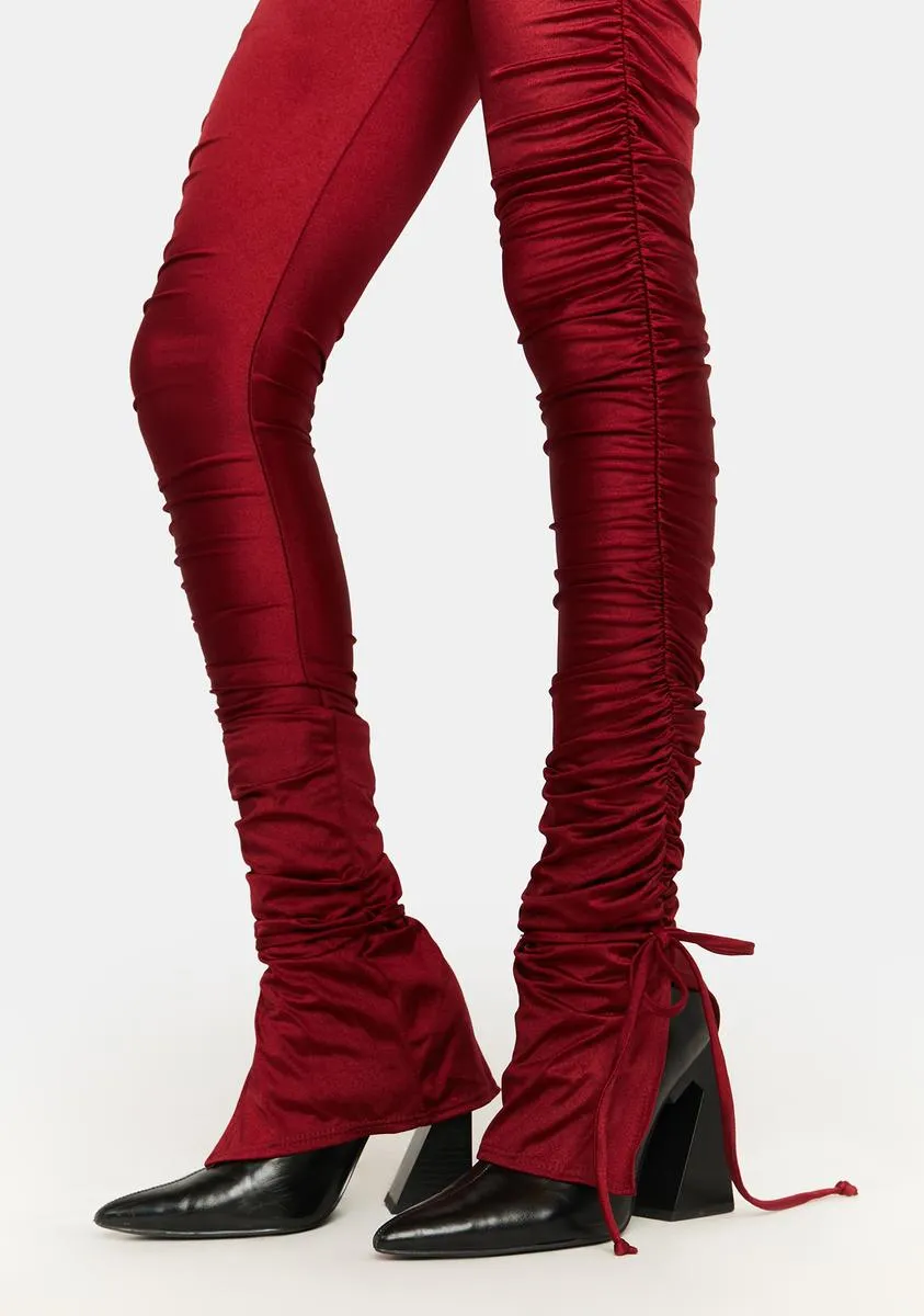 Wine Best Kind Of Friend Ruched Leggings sold by Dolls Kill product image thumbnail 2