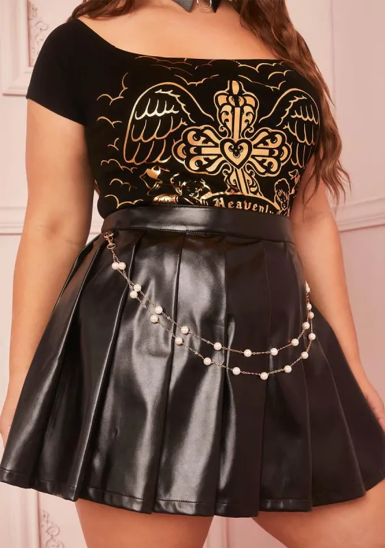 Plus Wishful Thinking Pleated Skirt sold by Dolls Kill